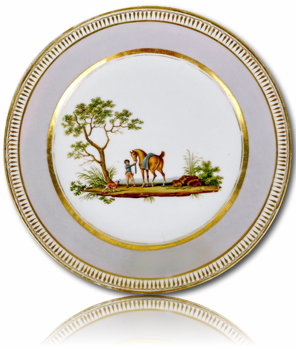 Paris Porcelain Plate - Dagoty Manufacture In Paris - Early 19th Century