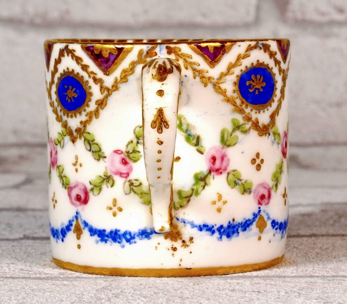 Tasse Et Sa Soucoupe (4e Grandeur) En Porcelaine Tendre De Sevres - Ep. XVIIIe - Louis XVI-photo-4