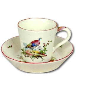 Tasse et Soucoupe en Porcelaine de Mennecy - Manufacture du Duc De Villeroy- Ep. XVIIIe