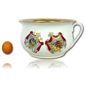 Rare Commode Pot With The Arms Of Napoleon I And Marie-louise In Paris Porcelain - Ep. 19th