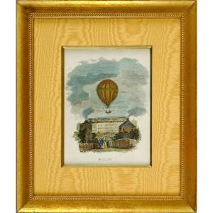 Rare Gravure "balloon" (mongolfiere / Ballon) - Ep. 1ere Moitie XIXe