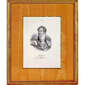 Engraving Representative George IV - King Of England - Early 19th Century