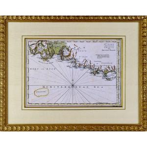 Gravure Carte Marine La Mer Mediteraneen - Golf Du Lyon De Aiguemortes à Hyeres - Ep. XVIIIe