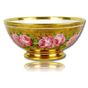 Beautiful Paris Porcelain Bowl - Atelier De Houzel (housel) - Rue Thiroux - Ep. Late 18th Century