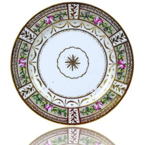 Belle Assiette En Porcelaine De Paris - Manufacture De Housel (houzel) - Ep. Directoire