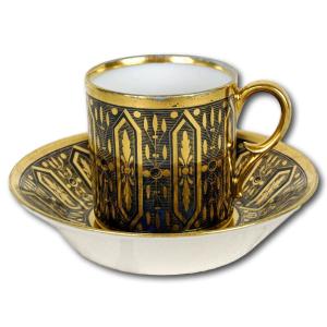 Paris Porcelain Cup And Saucer - Empire Period