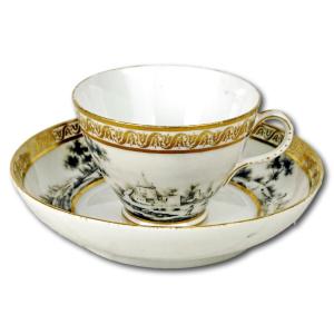 Paris Porcelain Teacup And Saucer - 18th Century