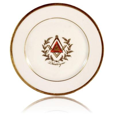 Paris Porcelain Plate - Freemasonry Of Dunkirk - Ep. 1st Half Nineteenth