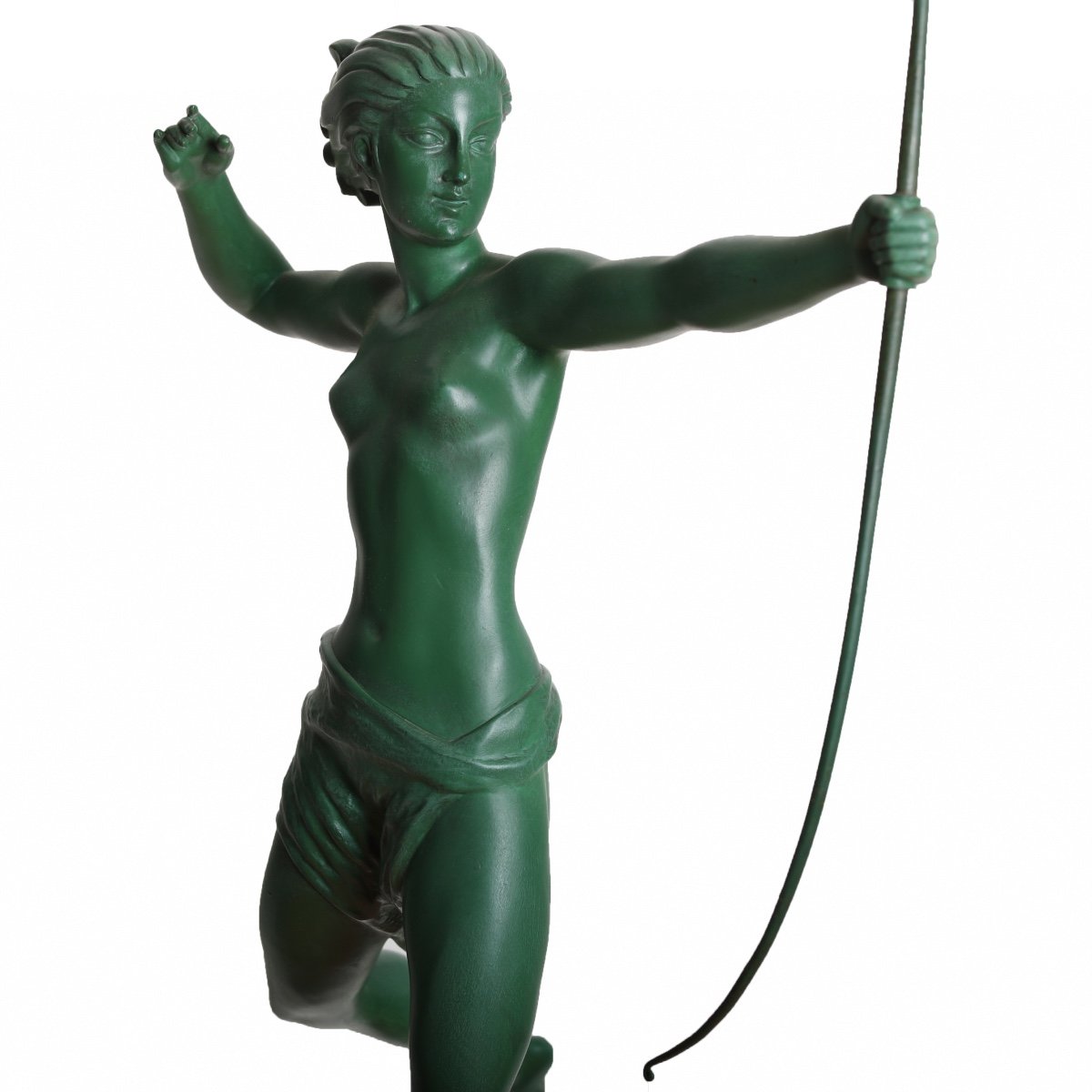 Large Atalante Sculpture 27,2 Inch De Marco Diane Chasseresse Max Le Verrier  - 1928 Art Deco -photo-3