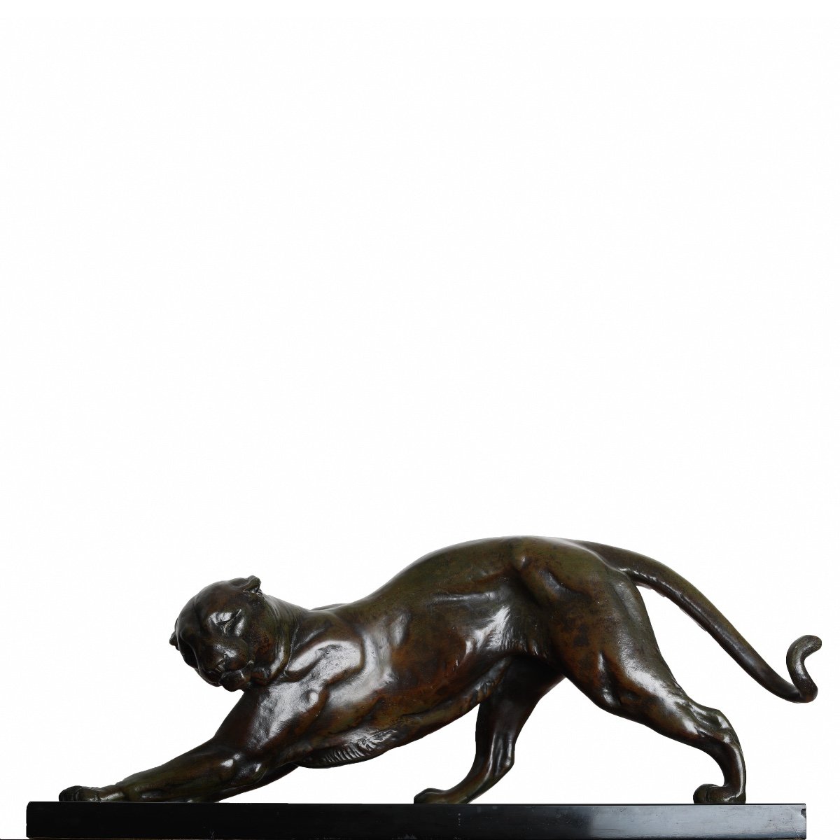 Large Sculpture "panther" In Iron Cast Old Edition By Plagnet Era Bouraine, Le Verrier, Decoux, Prost - Art Deco 1930-photo-2