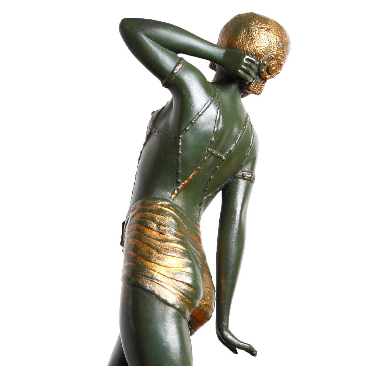 Sculpture Danseuse Orientale Mata Hari En Tenue Signée A. Leclerc Art Deco 1930-photo-8