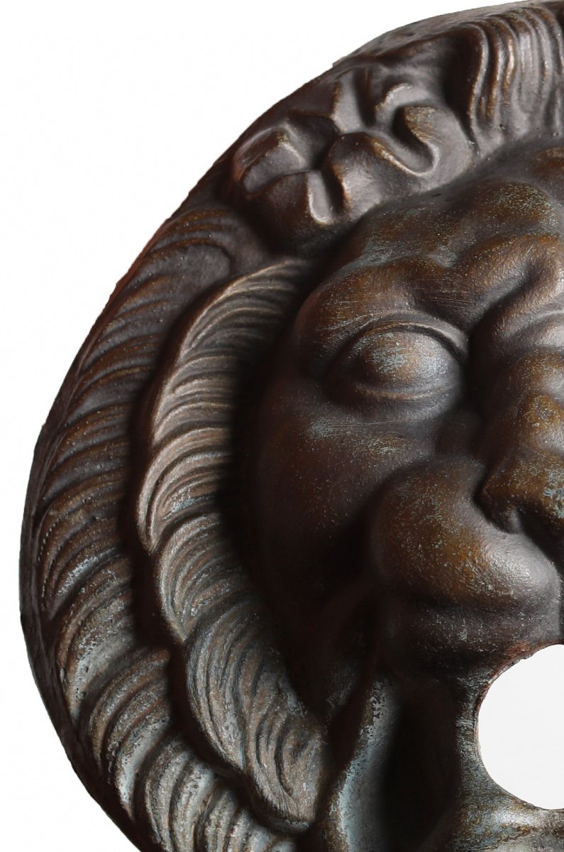 Mascaron, Fountain Mask With Lion Head In Cast Iron Art-photo-5