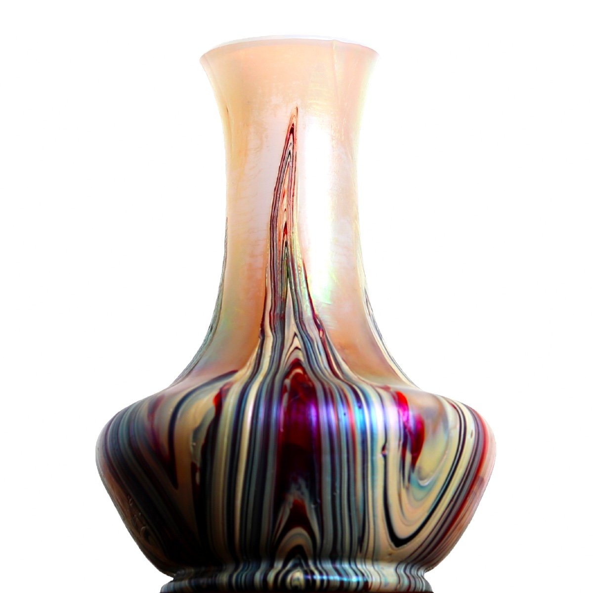 Miniature Iridescent Vase Art Nouveau Jugendstil 1900 Bohemian Wilhelm Kralik, Loetz, K