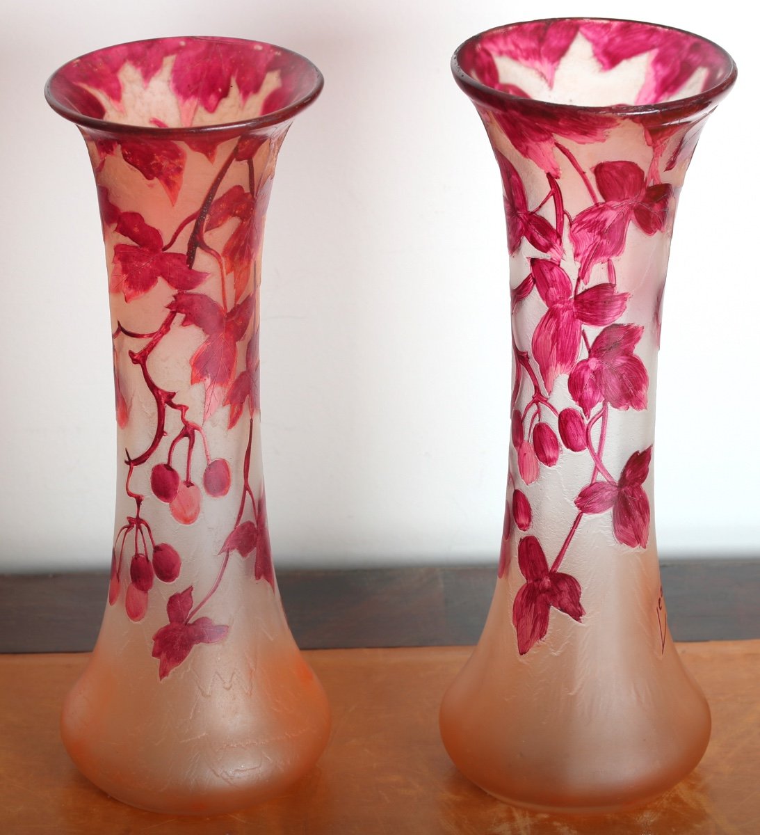 Pair Of 1910 Ruby Vases By François-théodore Legras (1839-1916) - Liberty Art-photo-8