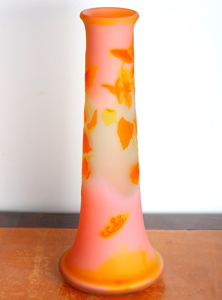 Large Nasturtium Vase By Emile Gallé Circa 1900 Art Nouveau - Era Gallé, Daum, Muller-photo-4