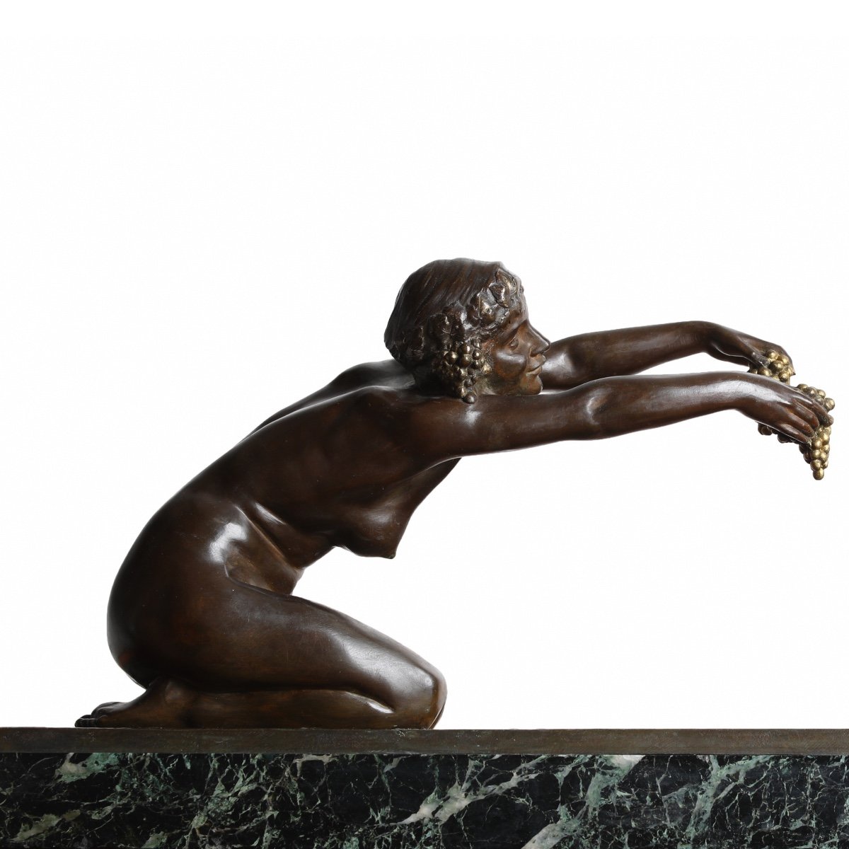 Important Art Deco Bronze Sculpture "nature And Fauna" By Lucien Alliot Era Bouraine, Gory-photo-3