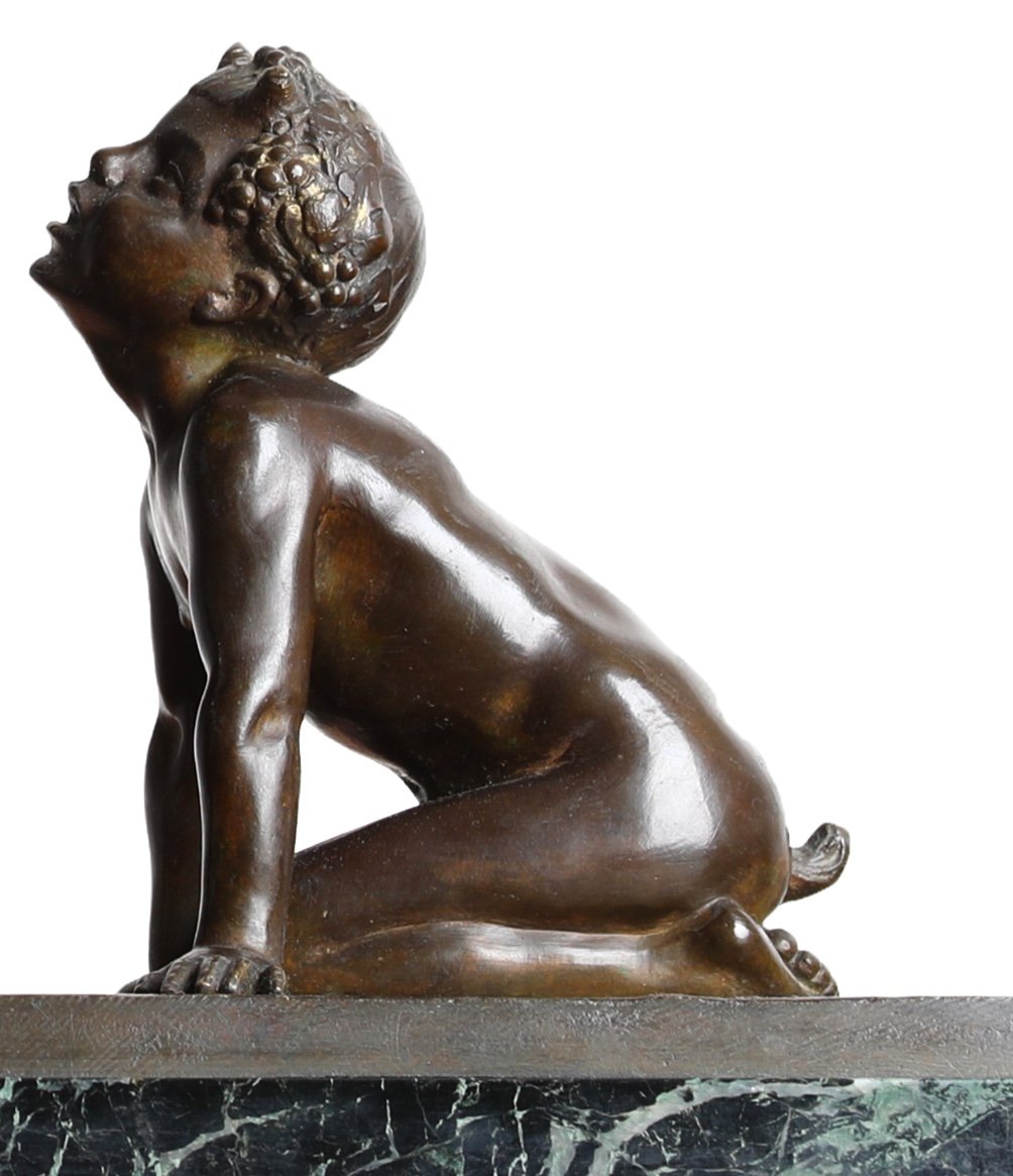 Important Art Deco Bronze Sculpture "nature And Fauna" By Lucien Alliot Era Bouraine, Gory-photo-1