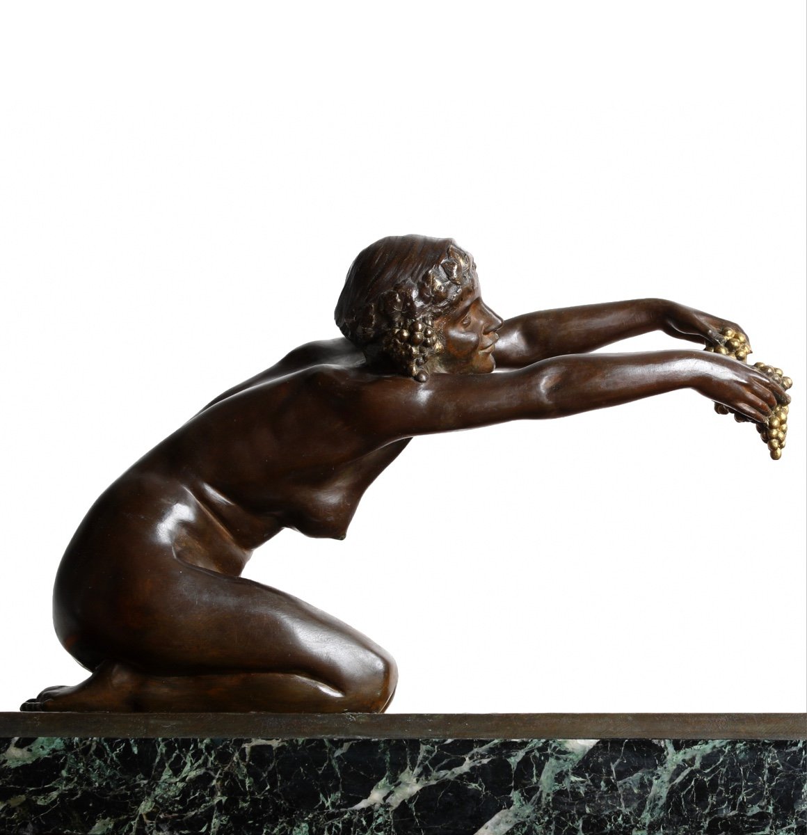 Important Art Deco Bronze Sculpture "nature And Fauna" By Lucien Alliot Era Bouraine, Gory-photo-3