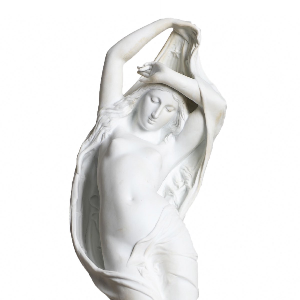 Grande Sculpture Biscuit "allégorie Du Soir" Par Mathurin Moreau (1822-1912) - Circa 1900 Clear-photo-2