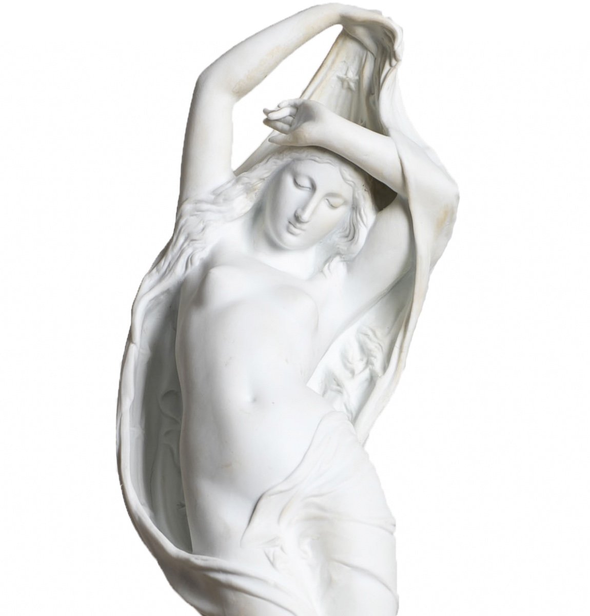 Grande Sculpture Biscuit "allégorie Du Soir" Par Mathurin Moreau (1822-1912) - Circa 1900 Clear-photo-1