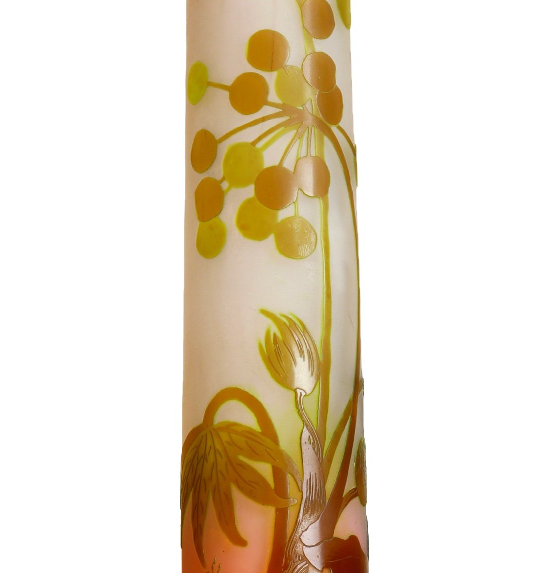 Large Vase With Umbels By Emile Gallé Circa 1900 Art Nouveau - Era Daum, Muller, Delatte -photo-3