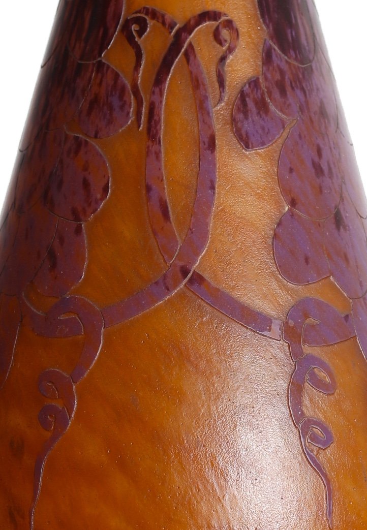 Large Grape Vase By Le Verre Français Charles Schneider (1881-1953) - Art Deco 1919-photo-3