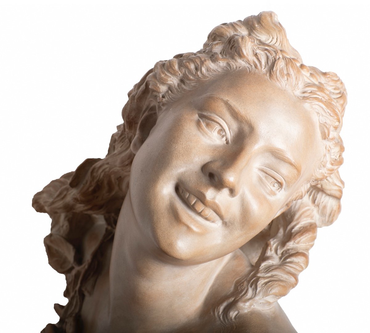 Sculpture  Buste La Rieuse Ou Bacchante Aux Roses N°2  Jean-Baptiste Carpeaux-photo-3
