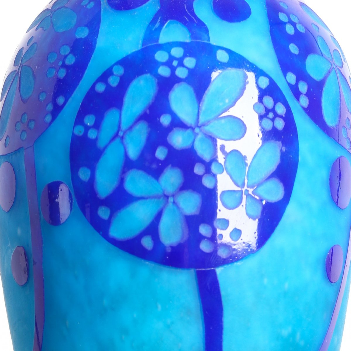 Vase Au Décor Azurette Charles Schneider, Le Verre Français Circa 1923-photo-2