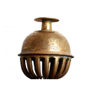 Cloche de table en bronze clochette sonnette statue tête de chien b