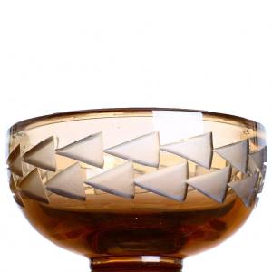 Epaisse Coupe Ronde En Verre Fumé, Jean Luce (1895-1964) - Art Deco 1925