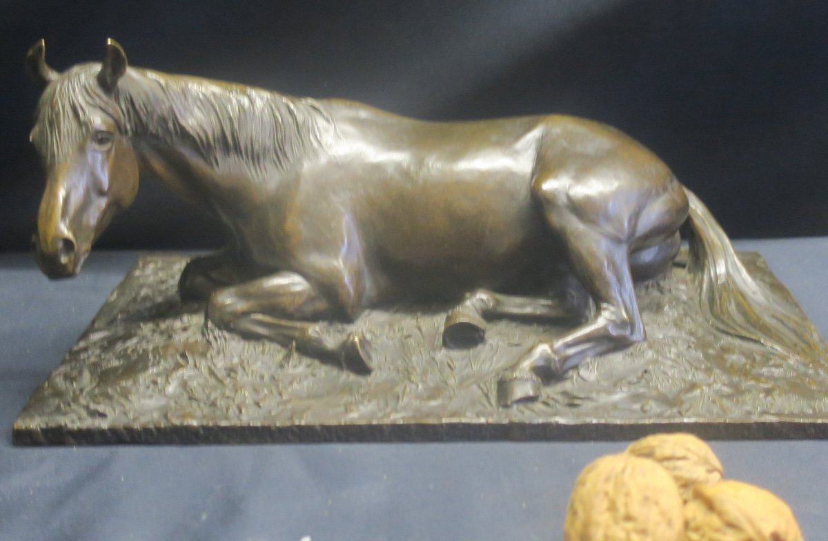 Horse Lying In Bronze By N Golejewski