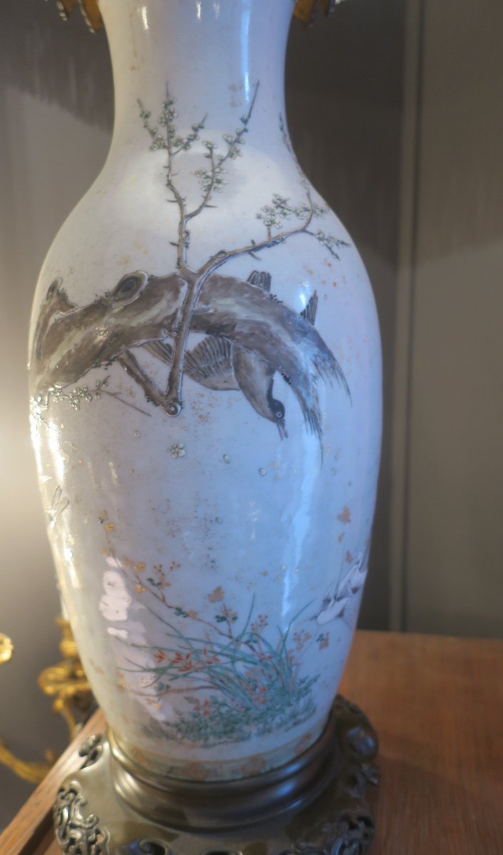 Large Chinese Vase Mounted As A Lamp-photo-4