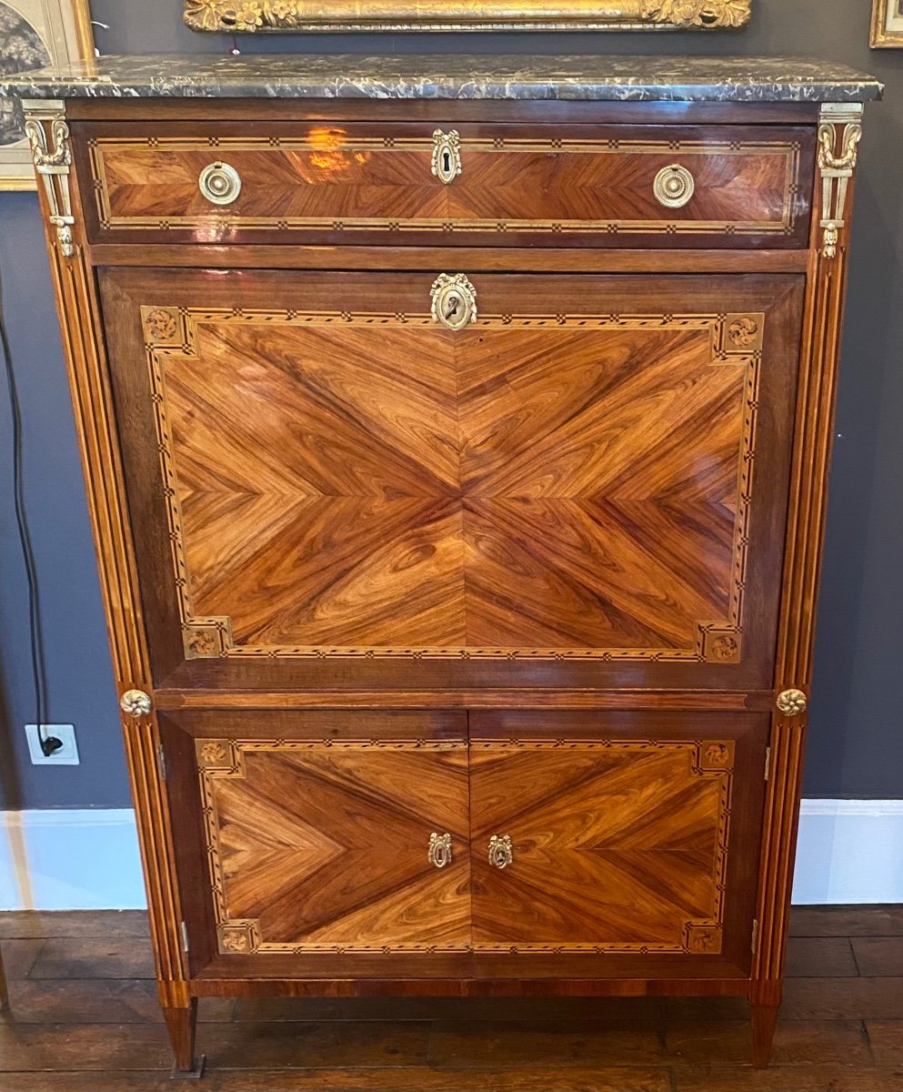 Secretaire Marqueté d'époque Louis XVI