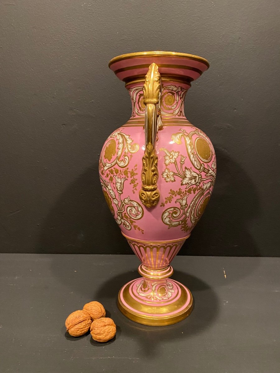 XIXth Century Porcelain Vase With Handles-photo-2