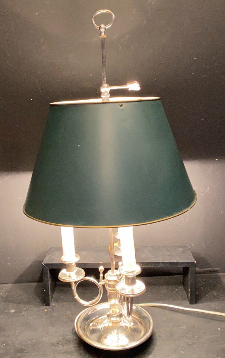 Bouillotte Lamp In Silver Bronze-photo-4