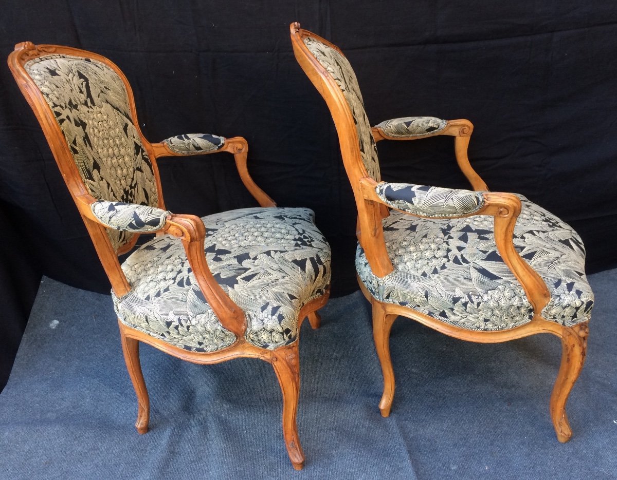 Pair Of Louis XV Cabriolet Armchairs-photo-1