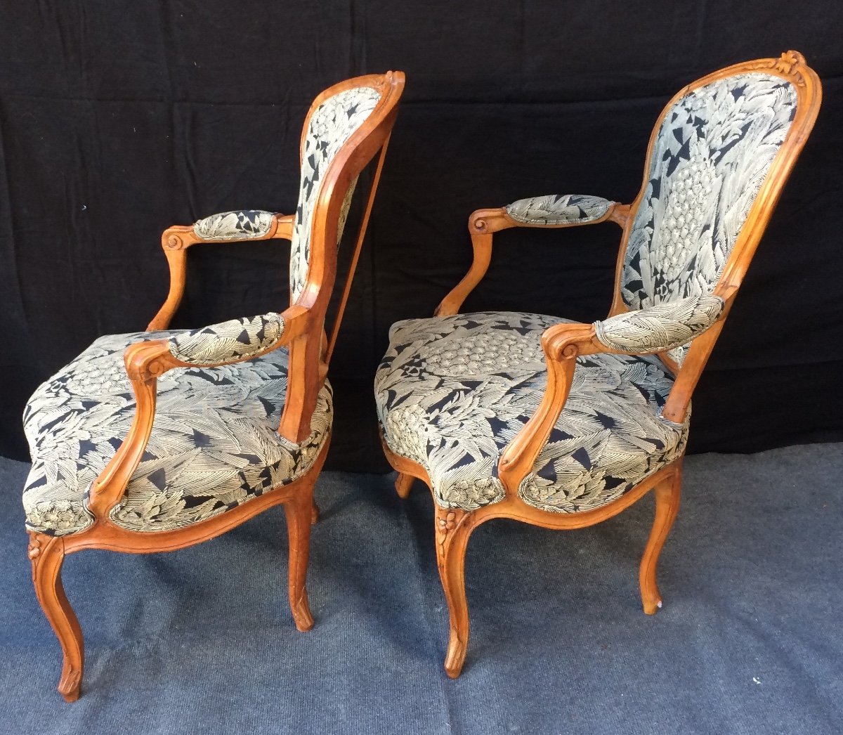 Pair Of Louis XV Cabriolet Armchairs-photo-3