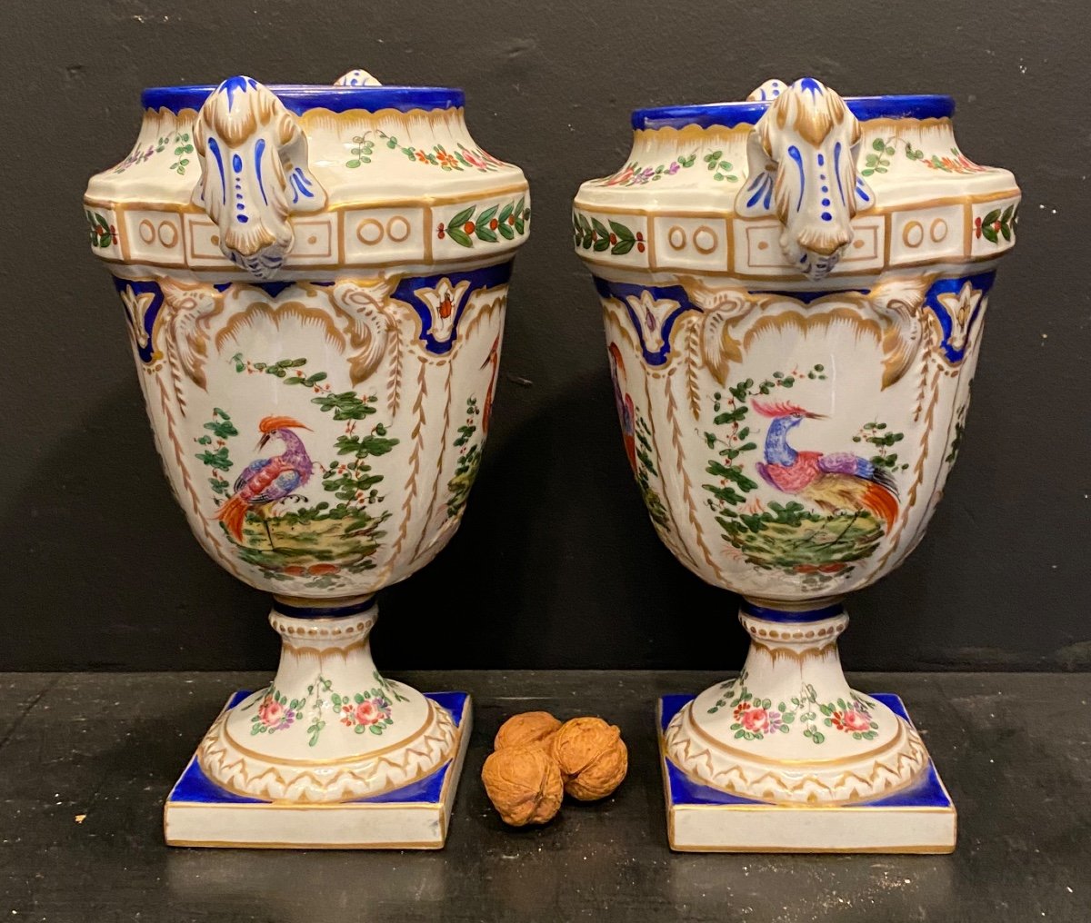 Deux Pots En Porcelaine à Décor d'Oiseaux-photo-3