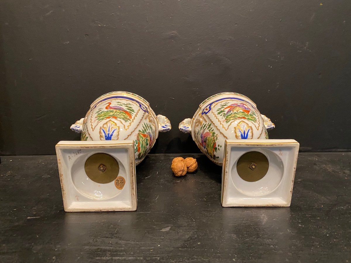 Deux Pots En Porcelaine à Décor d'Oiseaux-photo-4