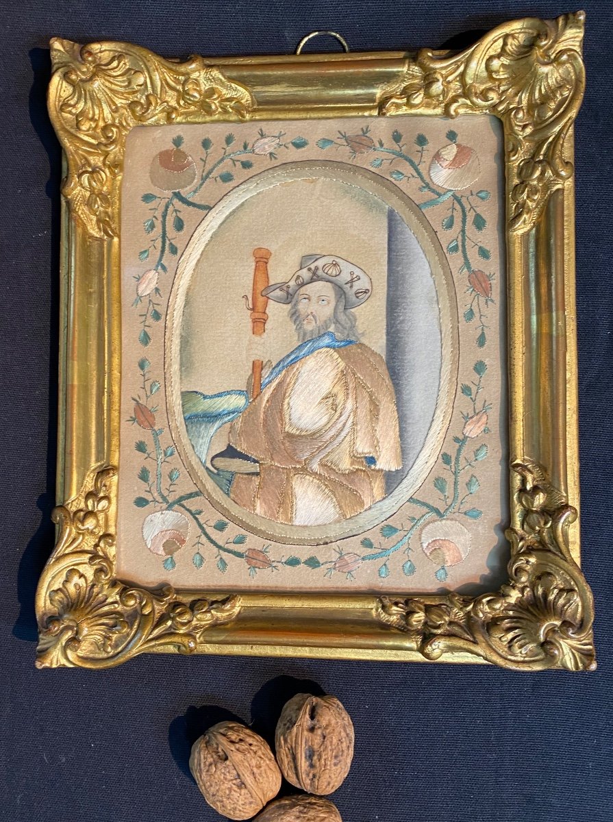 Saint Jacques, Aquarelle Brodée .