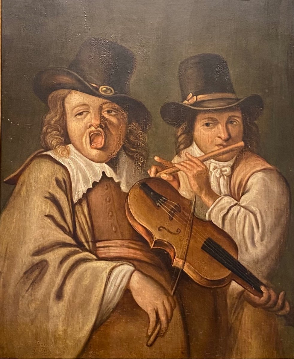 Tableau, Peinture " Les Musiciens "-photo-3