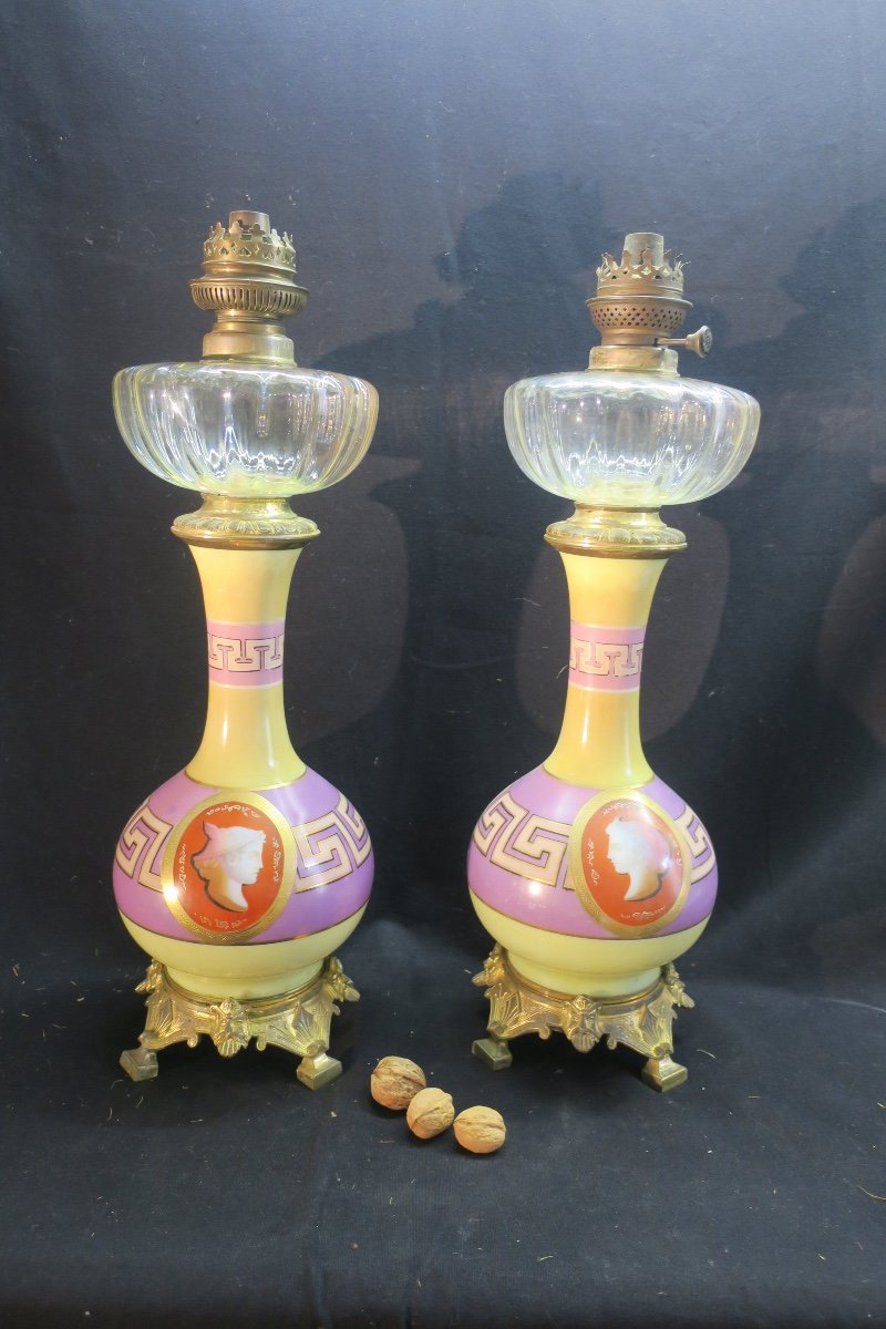 Pair Of 19th Century Oil Lamps-photo-6