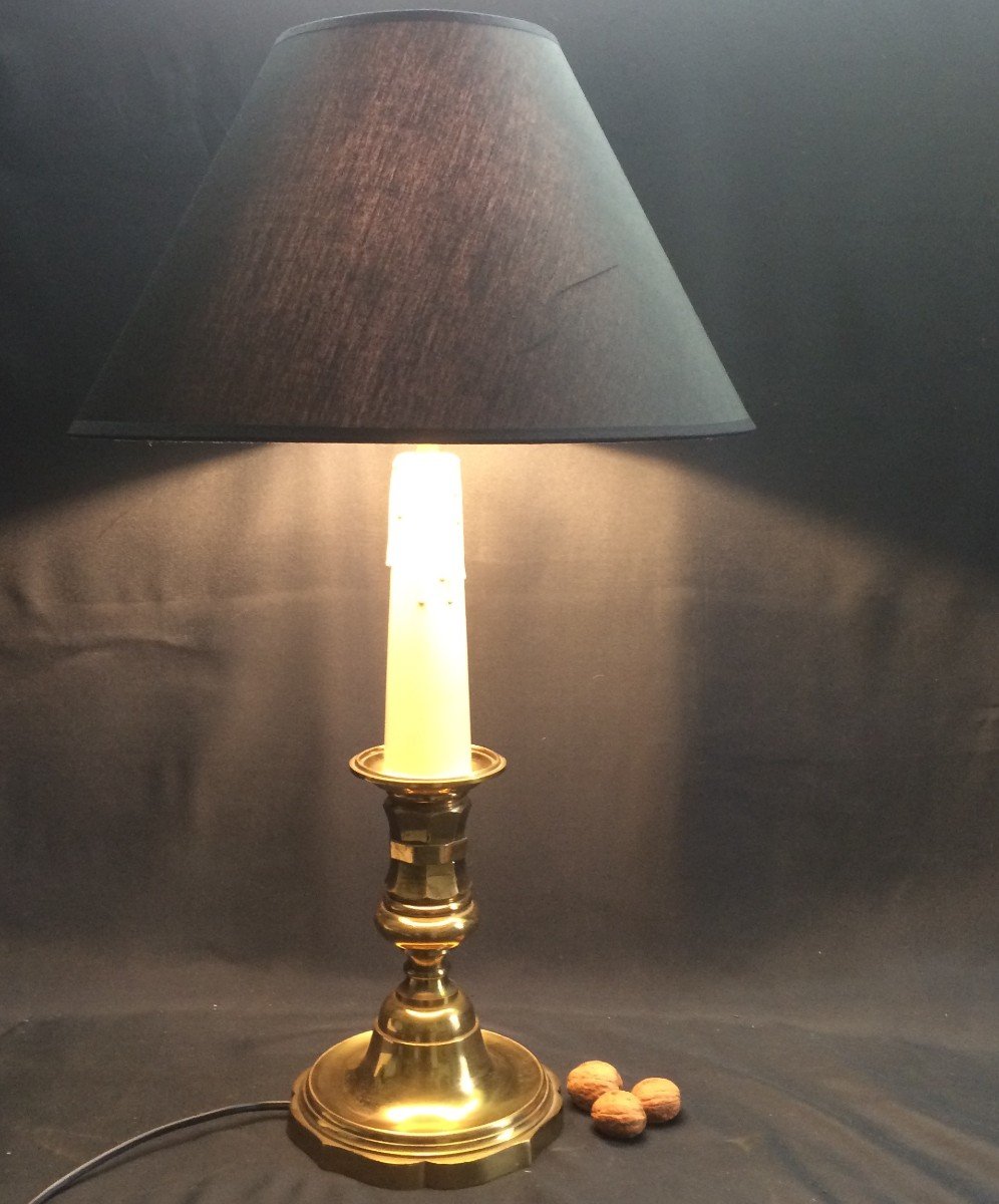 Large Candle Holder Mounted As A Lamp-photo-2