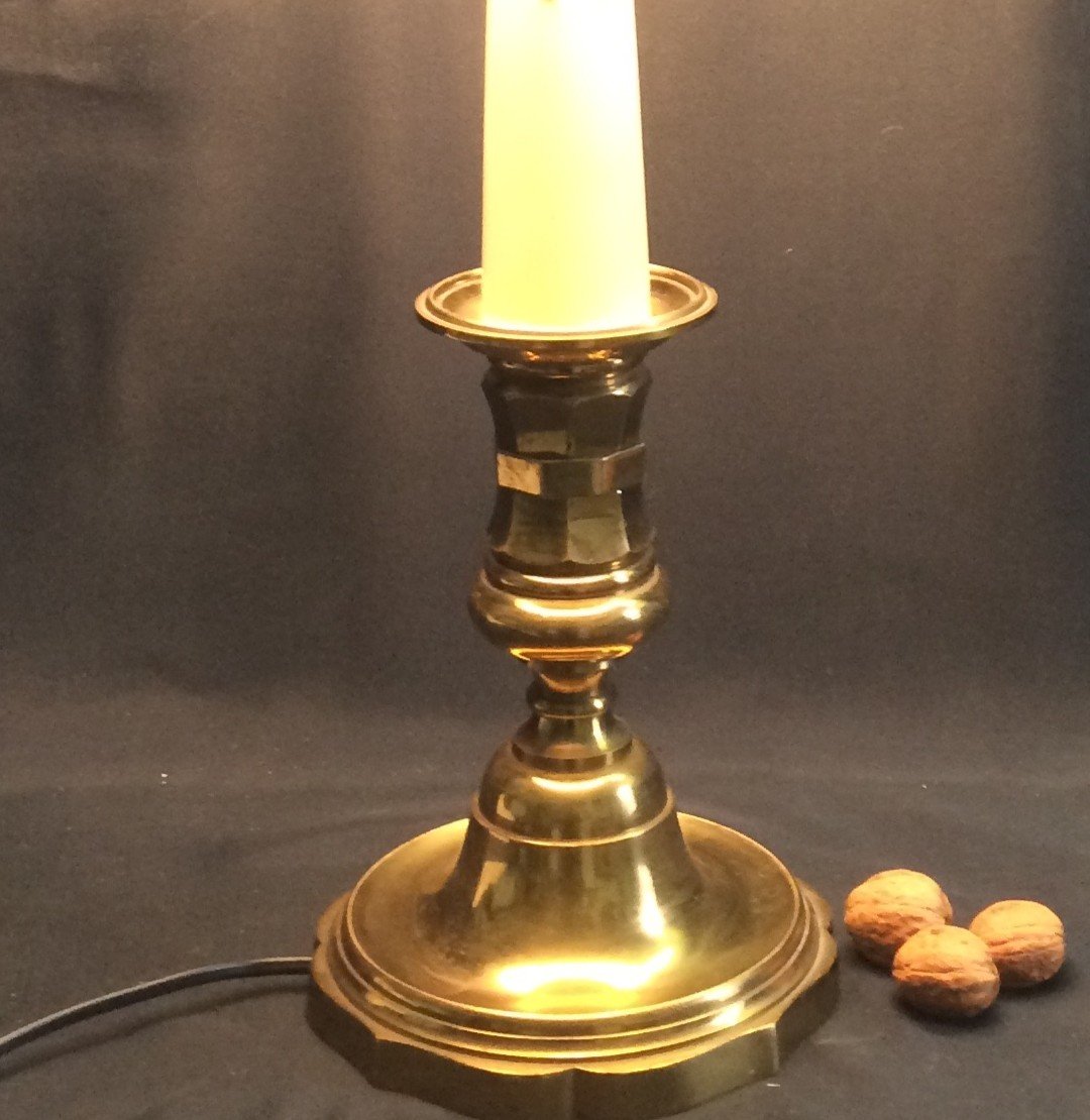 Large Candle Holder Mounted As A Lamp