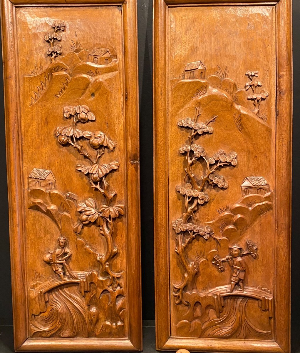 Pair Of Carved Panels, Asia-photo-2