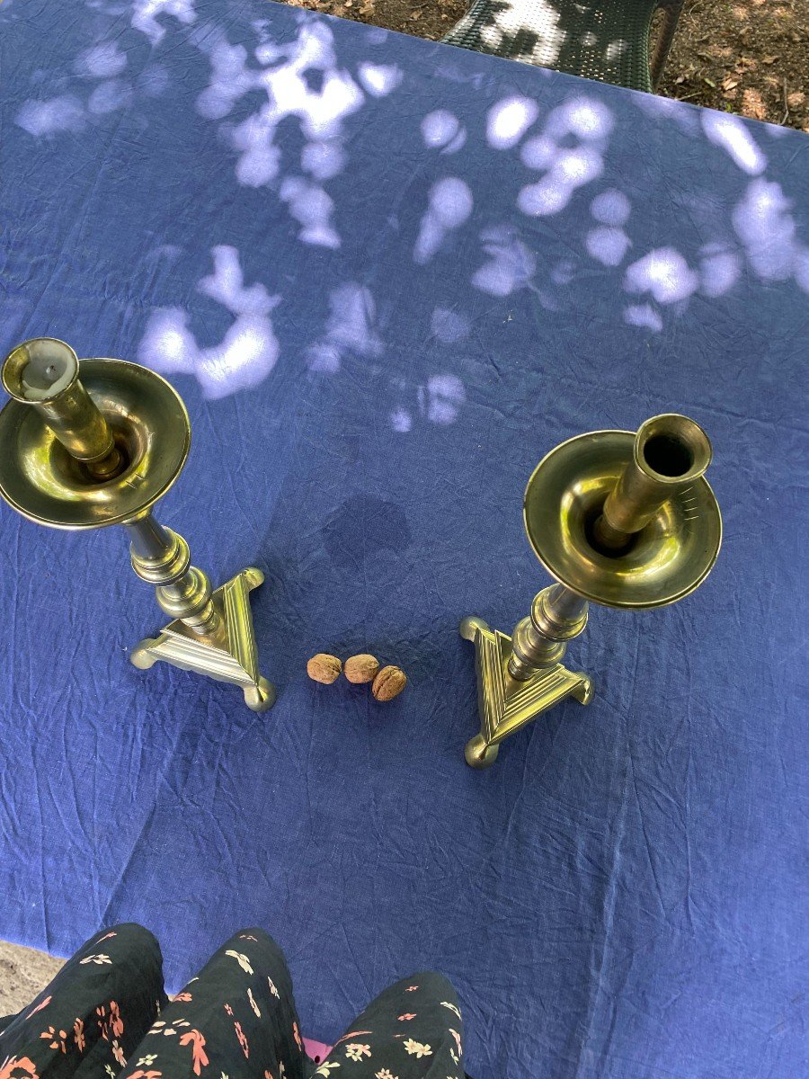 Pair Of 17th Century Candlesticks-photo-4