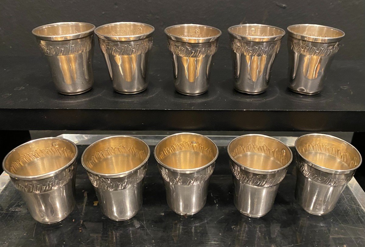 10 Goblets In Sterling Silver-photo-2