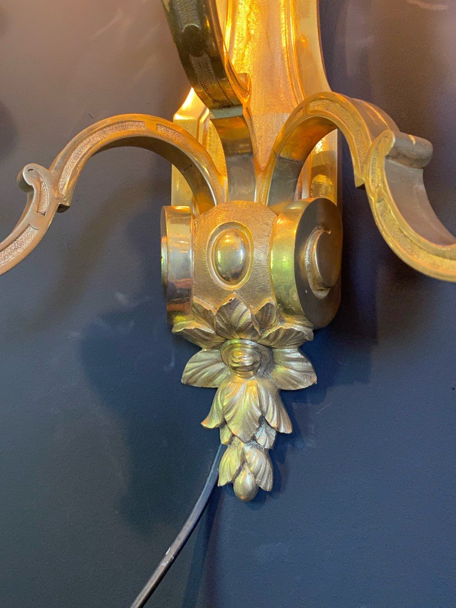 Pair Of Gilt Bronze Sconces-photo-4