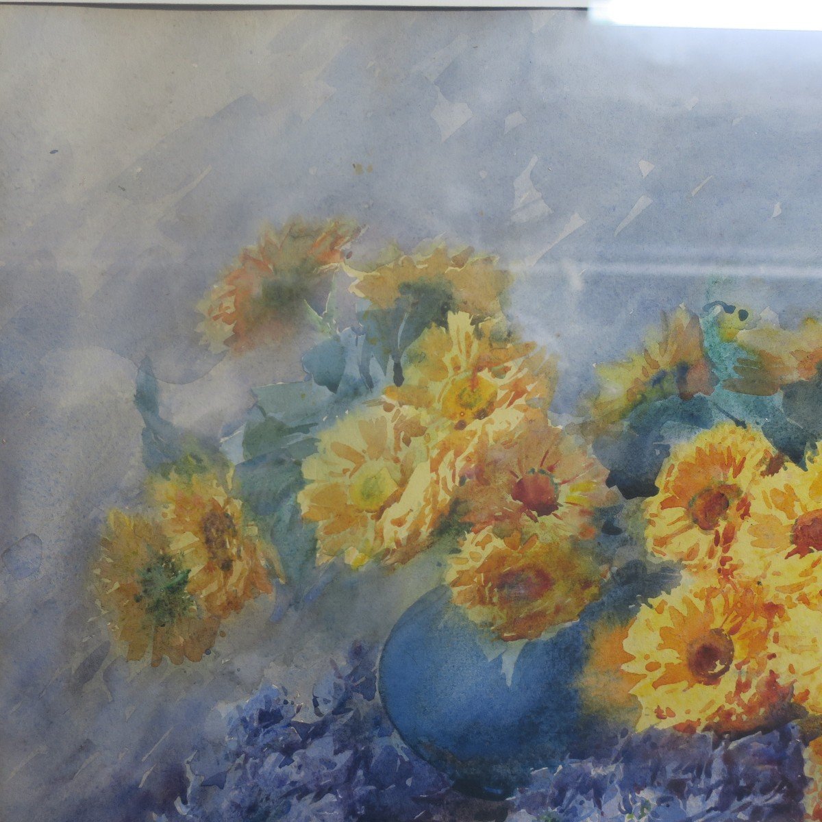 Painting, Bouquet Of Flowers Signed Marguerite Chalibert-photo-2