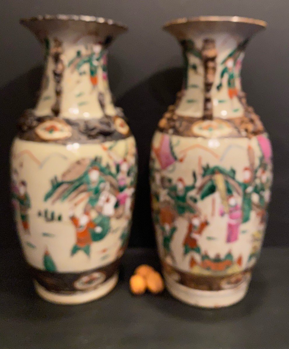 Paire De Vases En Porcelaine De Nankin-photo-4